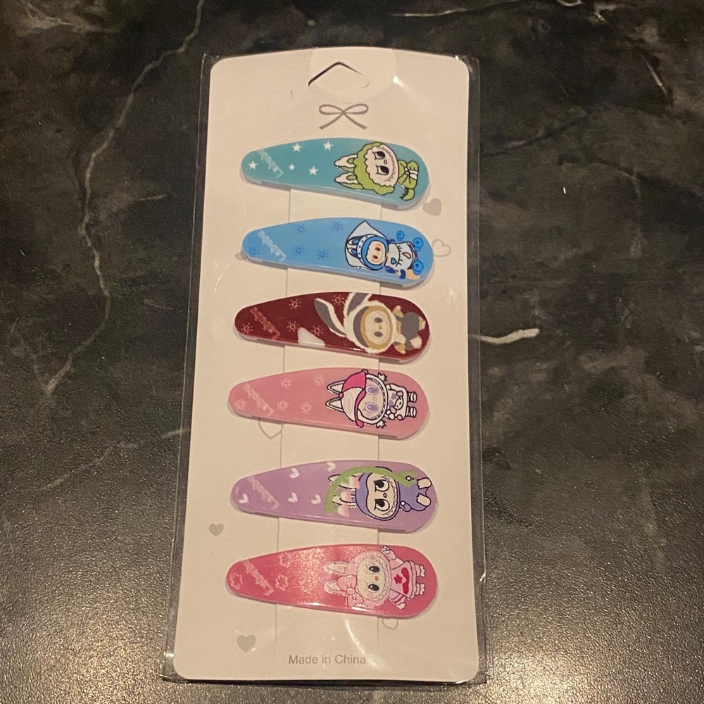 Set Of 6 Labubu Hair Clip Barrettes
